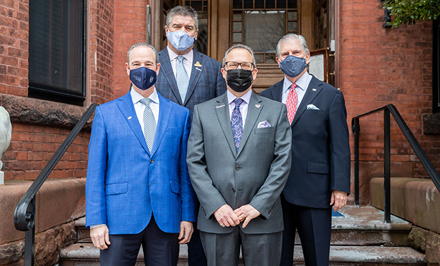 From left: David DiSanto, CPA/CFF, of DiSanto Priest & Co.; former AICPA board Chair Ernie Almonte, CPA, CGMA; new AICPA board Chair Bill Pirolli, CPA/CFF/PFS, CGMA; and Jack Renza, CPA, Pirolli’s accounting instructor at then-Rhode Island Junior College.