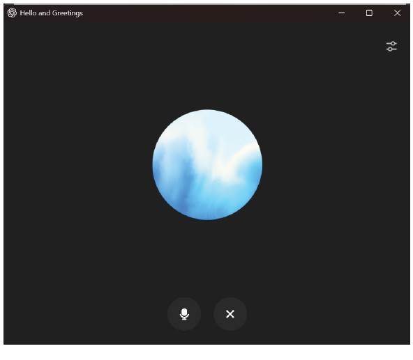 ChatGPT voice mode interface during a conversation.